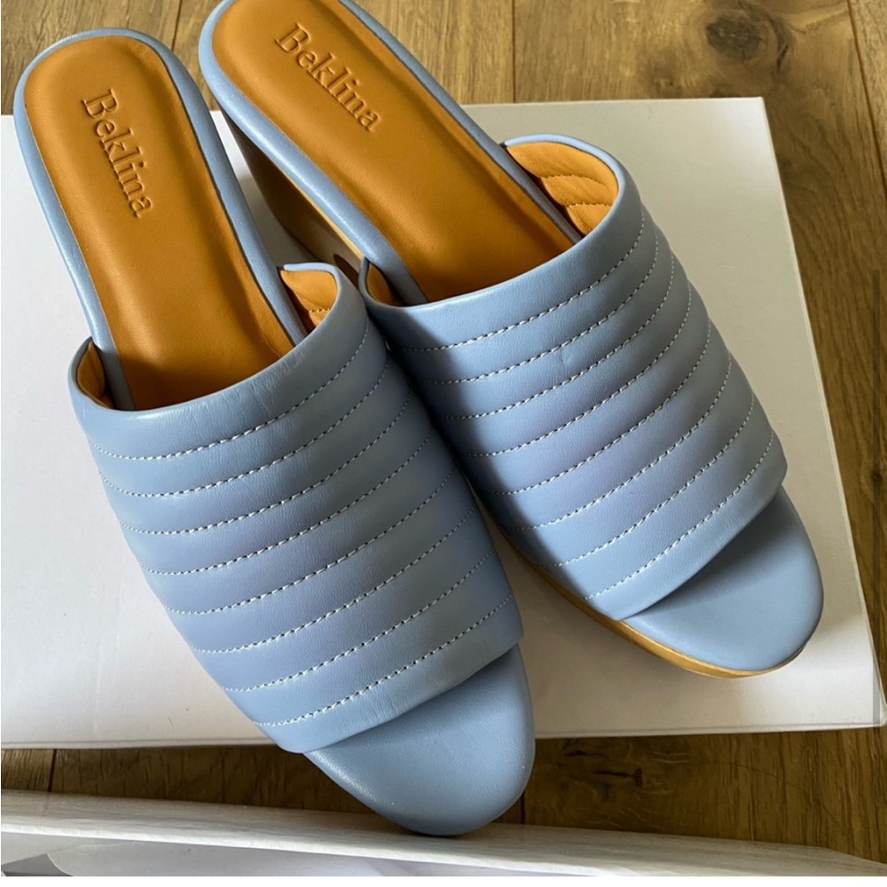 Beklina mules clogs wedge sandals nwt new in box